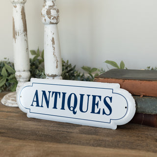 12.75" Antiques Sign - Metal