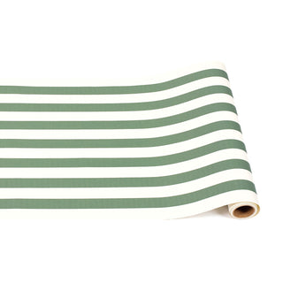 Dark Green Classic Stripe Runner - 20" x 25' - JSQ Mercantile