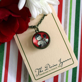 Snowman Reversible Pendant Necklace - JSQ Mercantile