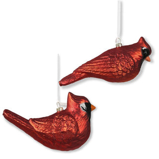 Assorted Red Glass Cardinal Ornament w/Red Glitter - JSQ Mercantile