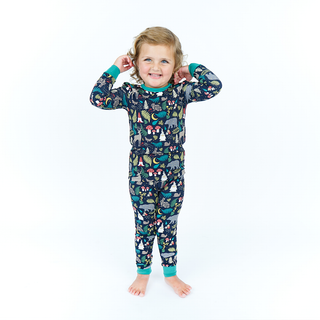 Night Forest Bamboo Long Sleeve Kids Pajama Pants Set | Emerson & Friends - JSQ Mercantile