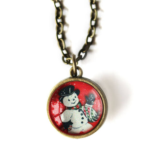Snowman Reversible Pendant Necklace - JSQ Mercantile