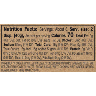 Champagne Honey Gourmet Mustard Ingredient List