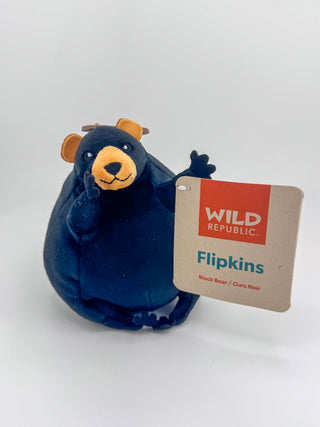 Flipkins Black Bear – 5 Inch Always Lands Upright Plush Toy by Wild Republic | JSQ Mercantile – La Grange, IL
