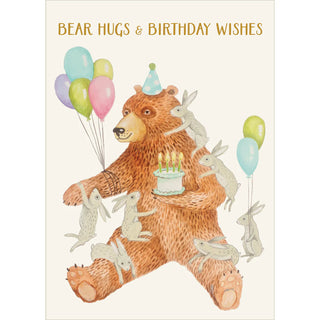 Hester & Cook Bear Hugs & Birthday Wishes Card Gold Foil - JSQ Mercantile