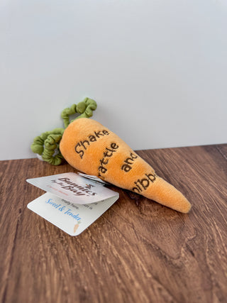 6" Velour Carrot Rattle for Baby