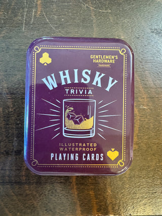 Whiskey Trivia Waterproof Playing Cards in Metal Travel Tin - JSQ Mercantile