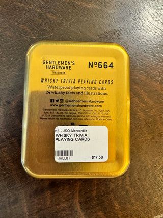 Whiskey Trivia Waterproof Playing Cards in Metal Travel Tin - JSQ Mercantile