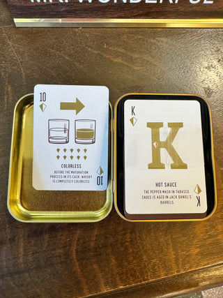 Whiskey Trivia Waterproof Playing Cards in Metal Travel Tin - JSQ Mercantile