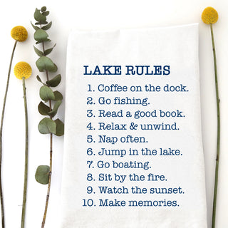 Lake Rules Tea Towel - JSQ Mercantile