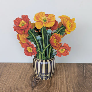 Mini French Poppies Pop Up Greeting Card
