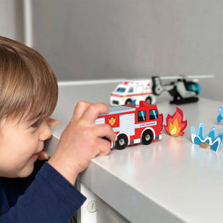 Wooden Emergency Vehicles Toy Set - JSQ Mercantile