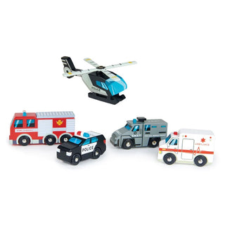 Wooden Emergency Vehicles Toy Set - JSQ Mercantile