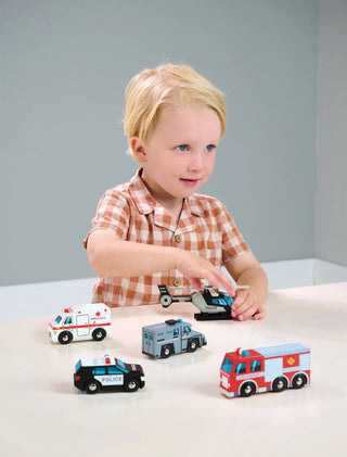 Wooden Emergency Vehicles Toy Set - JSQ Mercantile