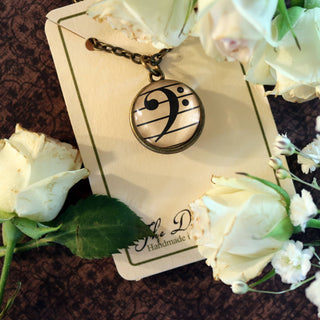 Bass Clef Simple Reversible Pendant Necklace - JSQ Mercantile