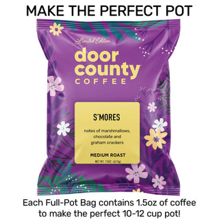S’mores Flavored Coffee – 1.5 oz Full Pot Bag | Door County Coffee