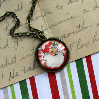 Retro Santa Pendant Necklace - JSQ Mercantile