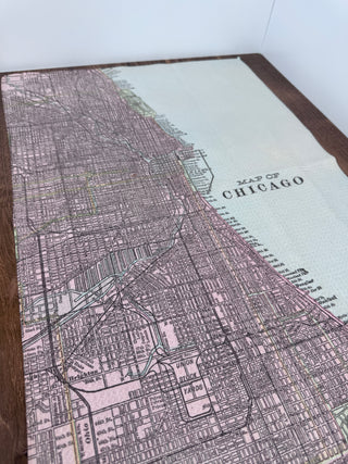 Chicago Illinois Map Waffle Weave Kitchen Towel Tea Towel, 16" x 24" | JSQ Mercantile – Women’s Boutique & Gift Shop in La Grange, IL