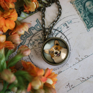 Corgi Dog Reversible Pendant Necklace - JSQ Mercantile
