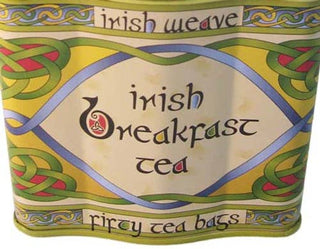 Irish Breakfast Tea 50 Bags in Beautiful Metal Tin with Celtic Patterns - JSQ Mercantile