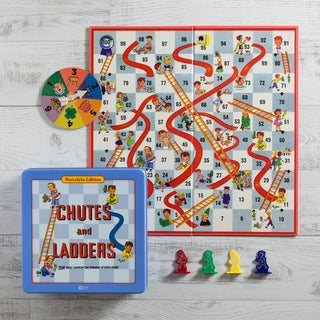 1956 Edition Company Chutes and Ladders Game in Nostalgia Tin - JSQ Mercantile