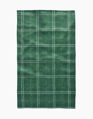 Pine Forest Plaid Kitchen Tea Towel in green and cream check pattern | JSQ Mercantile – Women’s Boutique & Gift Shop in La Grange, IL
