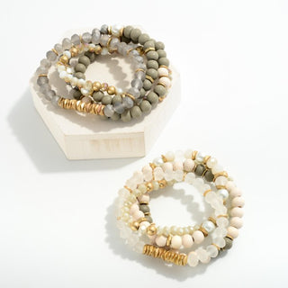 Elegant Beaded Stretch Bracelets Featuring Gold Details - JSQ Mercantile