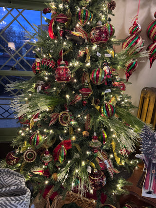 Assorted Christmas tree ornaments including glass baubles and felt characters, JSQ Mercantile – a women’s boutique and gift shop in La Grange, IL