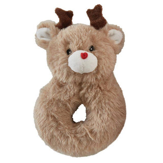 Swaddle Blanket + Plush Reindeer Rattle - Reindeer