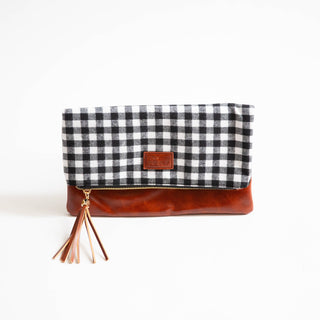 Foldover Buffalo & Brown Clutch