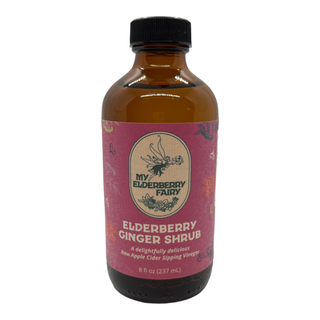 Elderberry Ginger Shrub – Spiced Botanical Vinegar Elixir (8 oz)