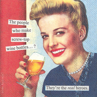 Paper Cocktail Napkins Pack of 20 Anne Taintor Screw Top - JSQ Mercantile