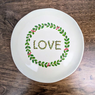 Love Whimsical Botanical Appetizer Plate, Melamine 7" - JSQ Mercantile