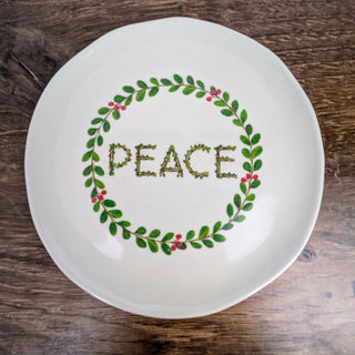 Peace Whimsical Botanical Appetizer Plate, Melamine 7" - JSQ Mercantile