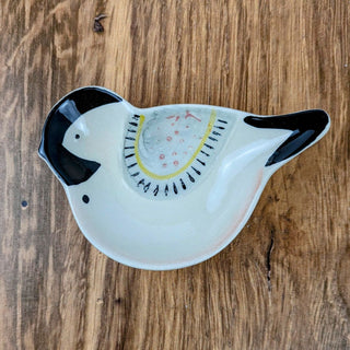 Hand-Painted Stoneware Bird Dish – A Whimsical Touch for Every Space (4 Styles, Assorted)
