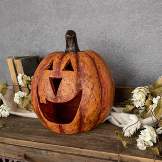 11" Orange Big Mouth Pumpkin – Mache Fall & Halloween Décor