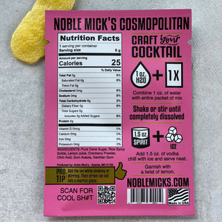 Cosmopolitan Single Serve Craft Cocktail Mix