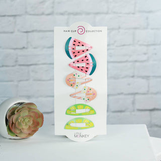 Melon and Ice Cream Hair Clips - Pack of 6