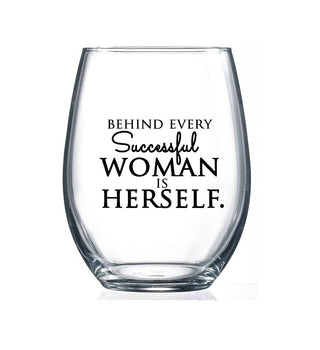Successful Woman 15oz Stemless Wine Glass - JSQ Mercantile