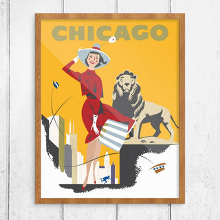 11'' x 14'' Chicago Windy City Shopper Print - JSQ Mercantile