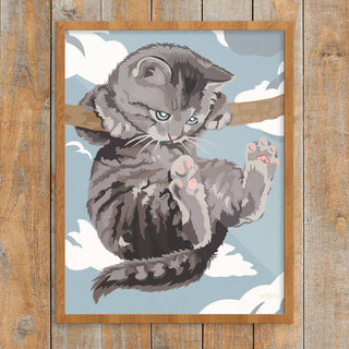11'' x 14'' Hang In There Cat Paint By Number Style Print - JSQ Mercantile