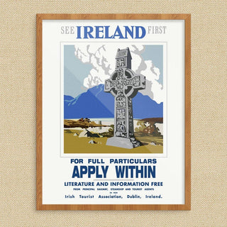 11'' x 14'' See Ireland First Apply Within Vintage Travel Print - JSQ Mercantile