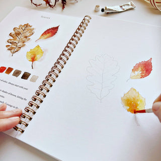Autumn Watercolor Workbook – 12 Beginner Autumn Illustrations by Emily Lex