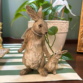 Resin momma rabbit with baby bunny
