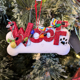 2.375" DOG "WOOF" ORNAMENT
