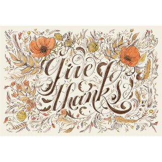 Give Thanks Placemat - 24 Pack - JSQ Mercantile