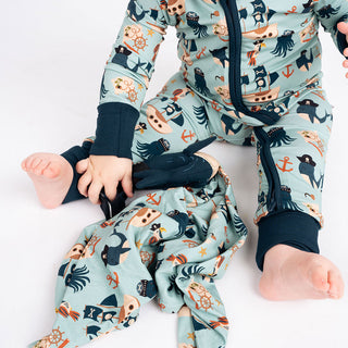 Ahoy, Matey! Zip Up Pirate Convertible Footie Pajamas - JSQ Mercantile