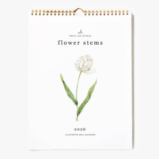 2026 Watercolor Flower Stems Calendar