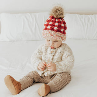 Christmas Buffalo Plaid Baby & Toddler Beanie on baby