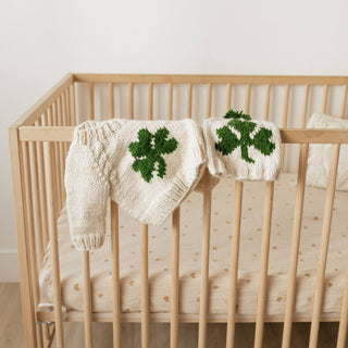 Shamrock St. Patrick's Day Hand Knit Beanie Hat - JSQ Mercantile